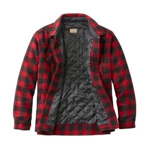 L.L.Bean Men's Maine Guide Shirt with PrimaLoft men’s medium red and black plaid
